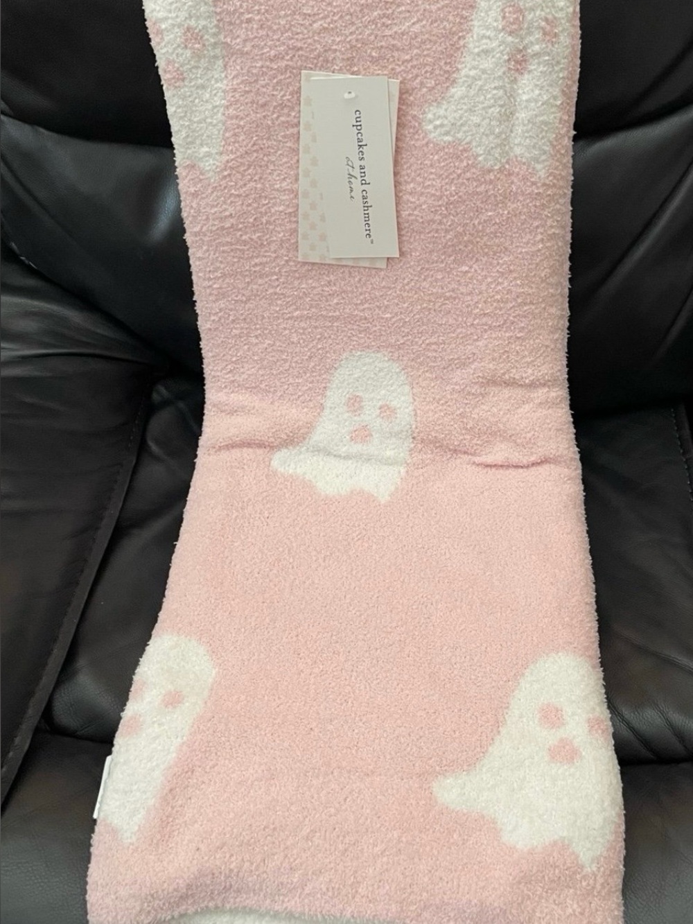 Halloween Cupcakes and Cashmere Ghosts Throw - Halloween Pink Ghosts Throw
